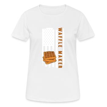 Waffle making waffle maker - Women's Breathable T-Shirt - white - Front - AI Model Female 172 dark (172cm)