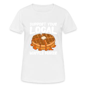 Waffle making waffle maker - Women's Breathable T-Shirt - white - Front - AI Model Female 172 dark (172cm)