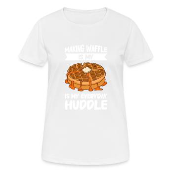 Waffle making waffle maker - Women's Breathable T-Shirt - white - Front - AI Model Female 172 dark (172cm)