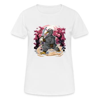 Grue samouraï - T-shirt respirant Femme - blanc - Devant - AI Model Female 172 dark (172cm)