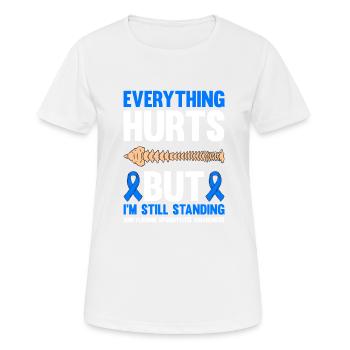 Morbus Bechterew Ankylosing Spondylitis - Frauen T-Shirt atmungsaktiv - Weiß - Vorne - AI Model Female 172 dark (172cm)