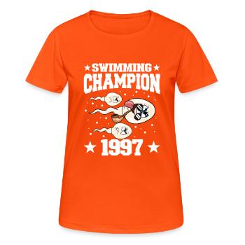 1997 Geburtstag 27 Jahre alt - Frauen T-Shirt atmungsaktiv - Neonorange - Vorne - AI Model Female 172 dark (172cm)