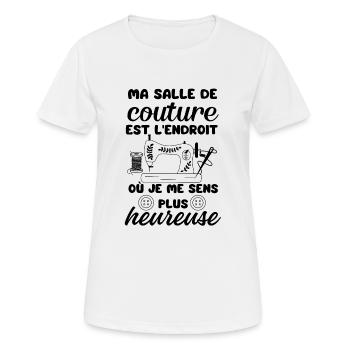 Humour couture couturière 2 - T-shirt respirant Femme - blanc - Devant - AI Model Female 172 dark (172cm)