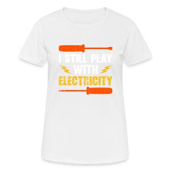Électricien Dire Compagnon Électricien - T-shirt respirant Femme - blanc - Devant - AI Model Female 172 dark (172cm)