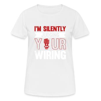 Électricien Dire Compagnon Électricien - T-shirt respirant Femme - blanc - Devant - AI Model Female 172 dark (172cm)