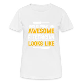Électricien Dire Compagnon Électricien - T-shirt respirant Femme - blanc - Devant - AI Model Female 172 dark (172cm)