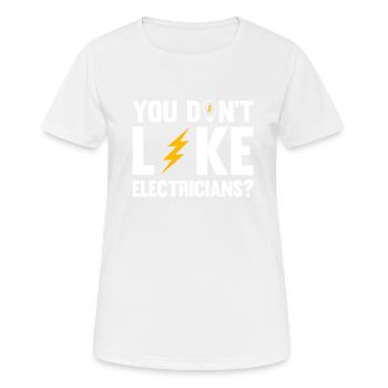Électricien Dire Compagnon Électricien - T-shirt respirant Femme - blanc - Devant - AI Model Female 172 dark (172cm)