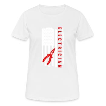 Électricien Dire Compagnon Électricien - T-shirt respirant Femme - blanc - Devant - AI Model Female 172 dark (172cm)
