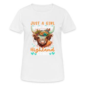 Juste une fille qui aime les vaches - T-shirt respirant Femme - blanc - Devant - AI Model Female 172 dark (172cm)