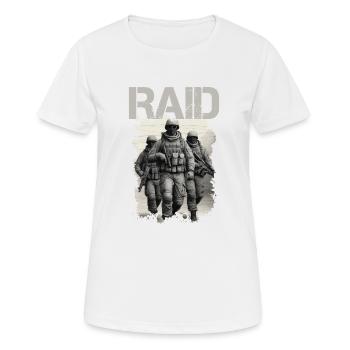 "Raid Unit - French Police Special Forces Design - Women's Breathable T-Shirt - white - Front - AI Model Female 172 dark (172cm)