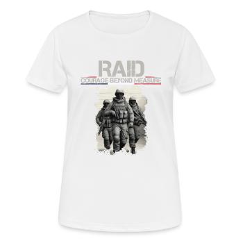 "Raid Unit - French Police Special Forces Design - Women's Breathable T-Shirt - white - Front - AI Model Female 172 dark (172cm)