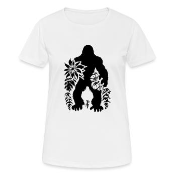Bigfoot et Fleurs - T-shirt respirant Femme - blanc - Devant - AI Model Female 172 dark (172cm)