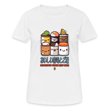 Délicieux sushis et riz - T-shirt respirant Femme - blanc - Devant - AI Model Female 172 dark (172cm)