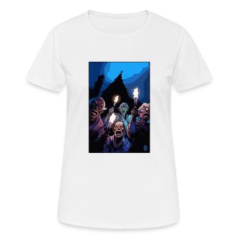 Vieux chasseurs avec des torches - T-shirt respirant Femme - blanc - Devant - AI Model Female 172 dark (172cm)