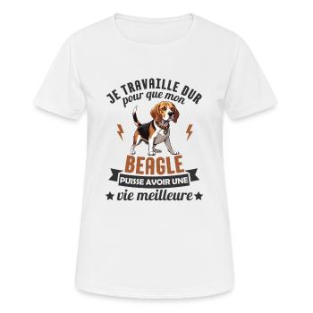 humour école canine beagle - T-shirt respirant Femme - blanc - Devant - AI Model Female 172 dark (172cm)