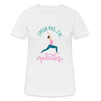Humour yoga pilates - T-shirt respirant Femme - blanc - Devant - AI Model Female 172 dark (172cm)
