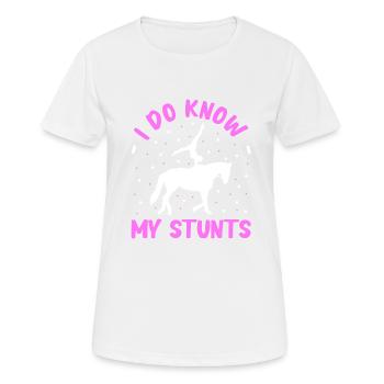 Voltige, Equitation, Dressage - T-shirt respirant Femme - blanc - Devant - AI Model Female 172 dark (172cm)