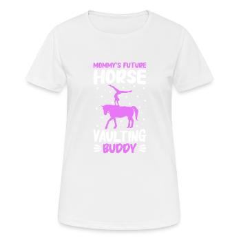 Voltige, Equitation, Dressage - T-shirt respirant Femme - blanc - Devant - AI Model Female 172 dark (172cm)
