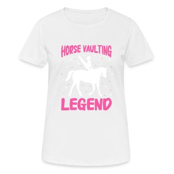Voltige, Equitation, Dressage - T-shirt respirant Femme - blanc - Devant - AI Model Female 172 dark (172cm)