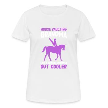 Voltige, Equitation, Dressage - T-shirt respirant Femme - blanc - Devant - AI Model Female 172 dark (172cm)