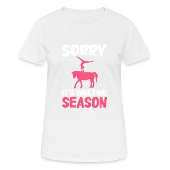 Voltige, Equitation, Dressage - T-shirt respirant Femme - blanc - Devant - AI Model Female 172 dark (172cm)