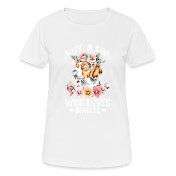 Just A Girl Who Loves Beagles - Frauen T-Shirt atmungsaktiv - Weiß - Vorne - AI Model Female 172 dark (172cm)