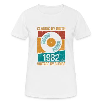 1982 Vintage Vinyl Classic Birth Yearchoice editi - Women's Breathable T-Shirt - white - Front - AI Model Female 172 dark (172cm)