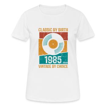 1985 Vintage Vinyl Classic Birth Yearchoice editi - Women's Breathable T-Shirt - white - Front - AI Model Female 172 dark (172cm)