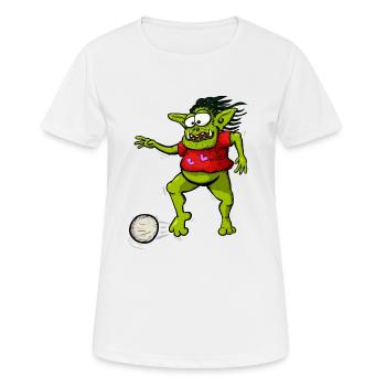 Kobold spielt Fußball - Frauen T-Shirt atmungsaktiv - Weiß - Vorne - AI Model Female 172 dark (172cm)