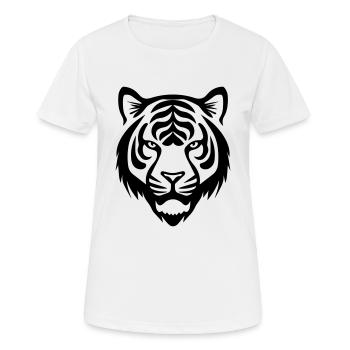 Felin Jungle Tiger Head - Women's Breathable T-Shirt - white - Front - AI Model Female 172 dark (172cm)