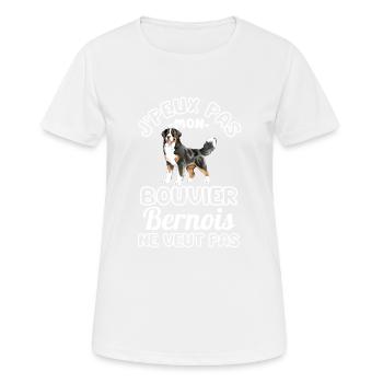 bouvier bernois chien mignon - T-shirt respirant Femme - blanc - Devant - AI Model Female 172 dark (172cm)