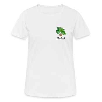 Monstera Flora jardinier de plantes d’intérieur - T-shirt respirant Femme - blanc - Devant - AI Model Female 172 dark (172cm)