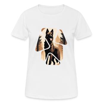 Chien de race doberman - T-shirt respirant Femme - blanc - Devant - AI Model Female 172 dark (172cm)
