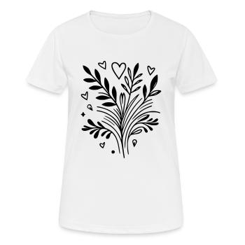 Herzbaum Ast - Frauen T-Shirt atmungsaktiv - Weiß - Vorne - AI Model Female 172 dark (172cm)