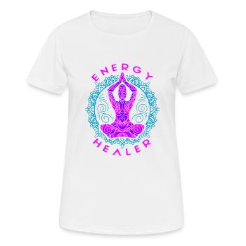Chakra Guérison Holistique Mains Guérisseur Énergétique Reiki - T-shirt respirant Femme - blanc - Devant - AI Model Female 172 dark (172cm)