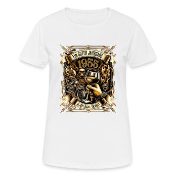 1955 Geburtstag Biker Ein Guter Jahrgang Altert - Frauen T-Shirt atmungsaktiv - Weiß - Vorne - AI Model Female 172 dark (172cm)