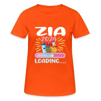 Zia 2024 Loading Tante 2024 - Frauen T-Shirt atmungsaktiv - Neonorange - Vorne - AI Model Female 172 dark (172cm)