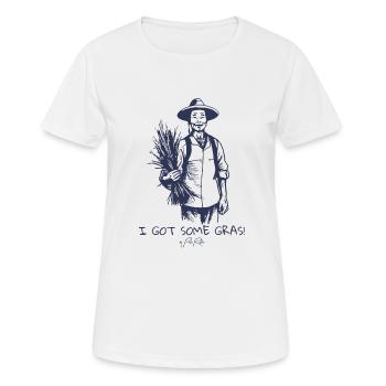 Un riziculteur chinois dit : « J’ai de l’herbe » - T-shirt respirant Femme - blanc - Devant - AI Model Female 172 dark (172cm)