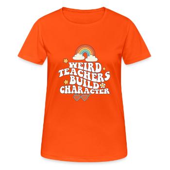 Des enseignants bizarres construisent un personnage à l’école groovy - T-shirt respirant Femme - orange néon - Devant - AI Model Female 172 dark (172cm)