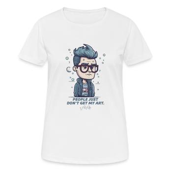 Triste artiste, les gens ne comprennent pas l’art - T-shirt respirant Femme - blanc - Devant - AI Model Female 172 dark (172cm)