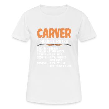 Sculpture sur bois brillant sur bois - T-shirt respirant Femme - blanc - Devant - AI Model Female 172 dark (172cm)