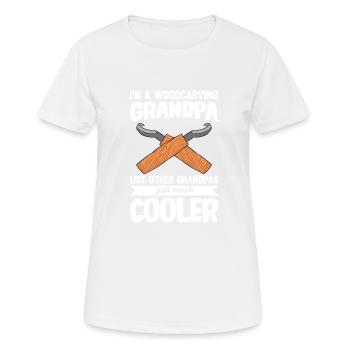Sculpture sur bois brillant sur bois - T-shirt respirant Femme - blanc - Devant - AI Model Female 172 dark (172cm)