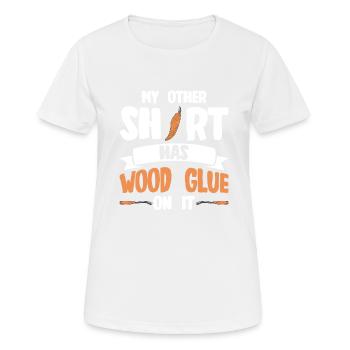 Sculpture sur bois brillant sur bois - T-shirt respirant Femme - blanc - Devant - AI Model Female 172 dark (172cm)