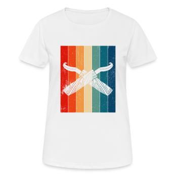 Sculpture sur bois brillant sur bois - T-shirt respirant Femme - blanc - Devant - AI Model Female 172 dark (172cm)