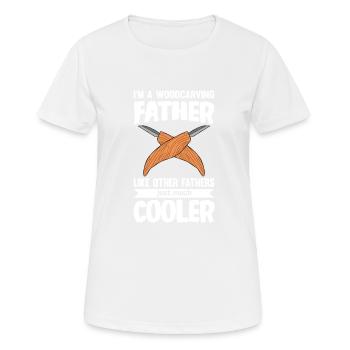 Sculpture sur bois brillant sur bois - T-shirt respirant Femme - blanc - Devant - AI Model Female 172 dark (172cm)