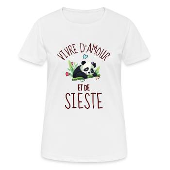 Vivre d amour et de sieste panda paresseux 2 - T-shirt respirant Femme - blanc - Devant - AI Model Female 172 dark (172cm)