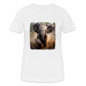 Elephant Realistic Elephant - Women's Breathable T-Shirt - white - Front - AI Model Female 172 dark (172cm)