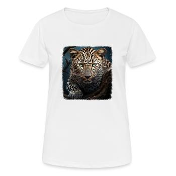 Leoparde réaliste Leopard - T-shirt respirant Femme - blanc - Devant - AI Model Female 172 dark (172cm)