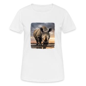 Nashörner realistic Nashorn - Frauen T-Shirt atmungsaktiv - Weiß - Vorne - AI Model Female 172 dark (172cm)