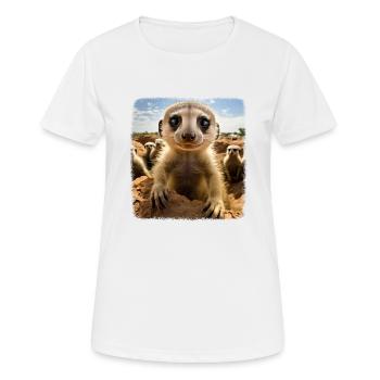 Meerkat realistic Erdmännchen - Women's Breathable T-Shirt - white - Front - AI Model Female 172 dark (172cm)